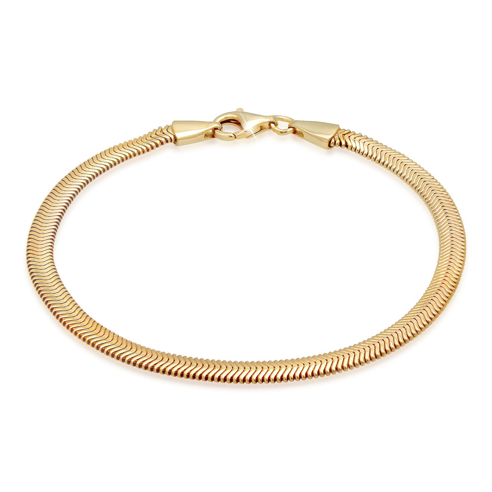 KUZZOI KUZZOI Bracelet Femme Flat Elegant Snake Chain Herringbone Trend en argent sterli Bracelet