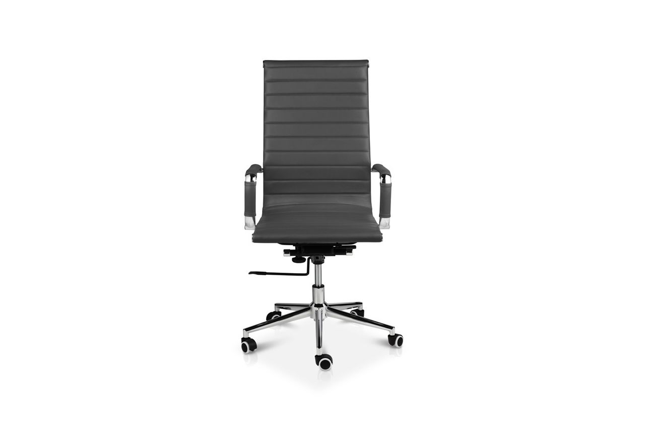 Lifa Living Bürostuhl Brisbane Dunkelgraues PU-Leder
