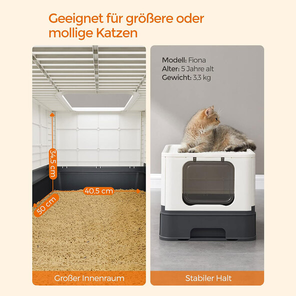 Katzentoilette mit Schaufel, anthrazit