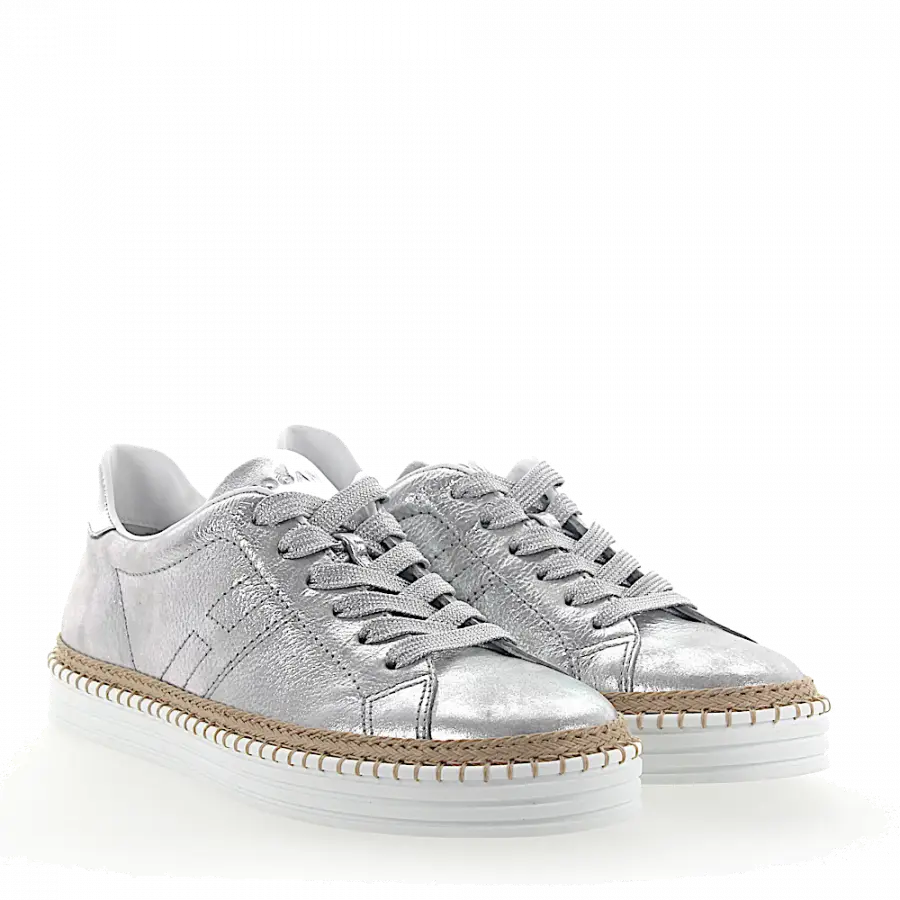Hogan - Sneaker R260 Leder metallic silber finished Bast - silber
