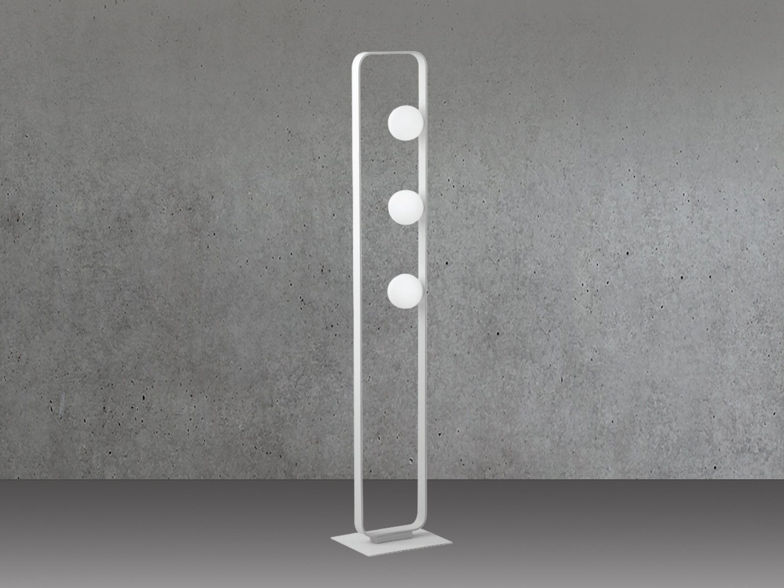 meineWunschleuchte LED Stehlampe, Dimmfunktion, LED wechselbar, Warmweiß, ausgefallene moderne Designer Lampe dimmbar 3x Glas-kugel Lampenschirm