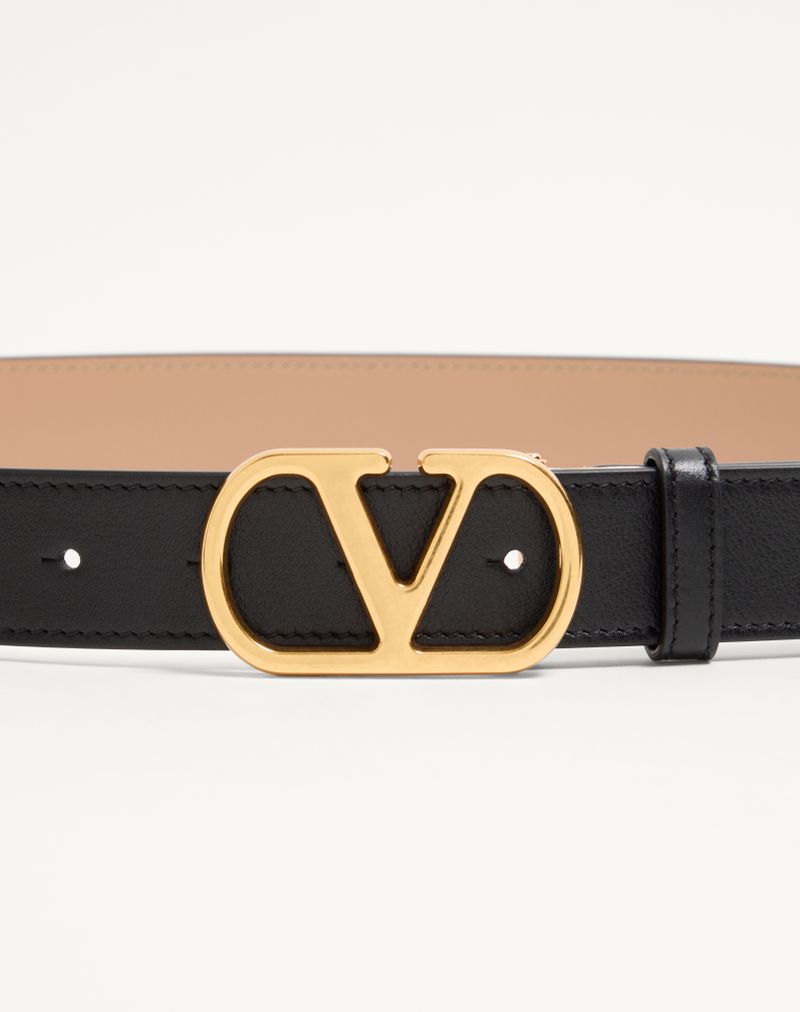 VLogo Signature Vendbart Bælte i Skinnende Kalveskind 30mm