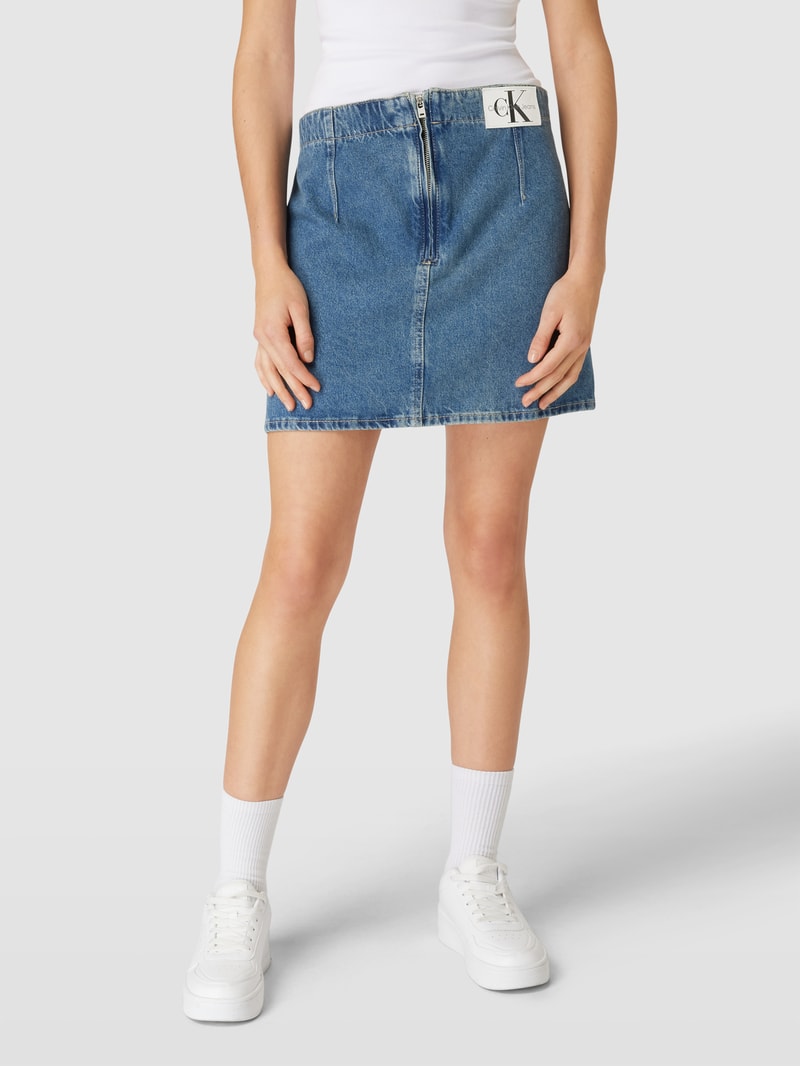 Jeansrock mit Label-Detail in jeans