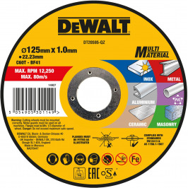 DeWalt Accessories DT20595-QZ Δίσκος κοπής πολλαπλών υλικών - 125 x 22,23 x 1,0 mm