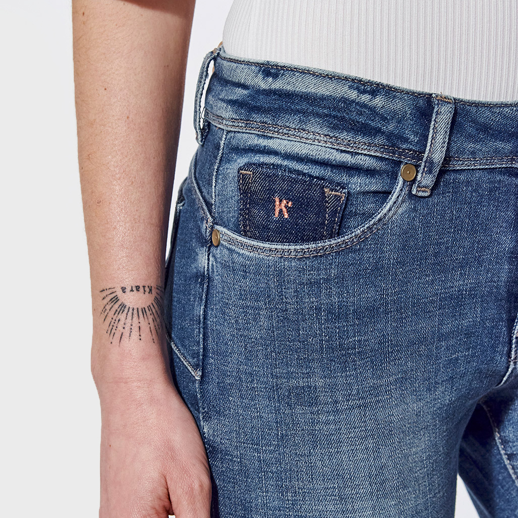 FLORR  Jean slim femme bleu délavé