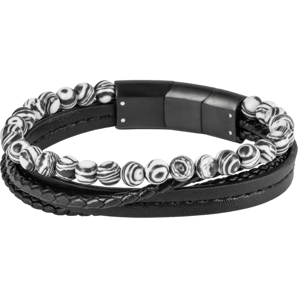 Jacques Lemans Bracelet Cuir, Acier inoxydable Bracelet