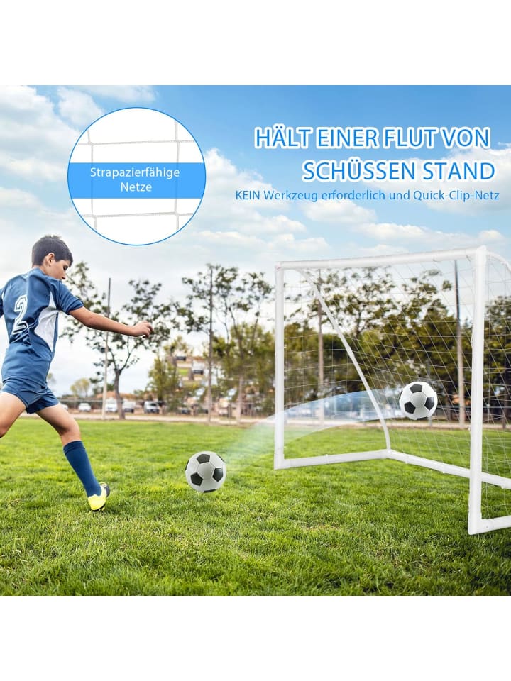 COSTWAY Fußballtor 183x120cm in Weiß günstig kaufen 180 x 120 cm