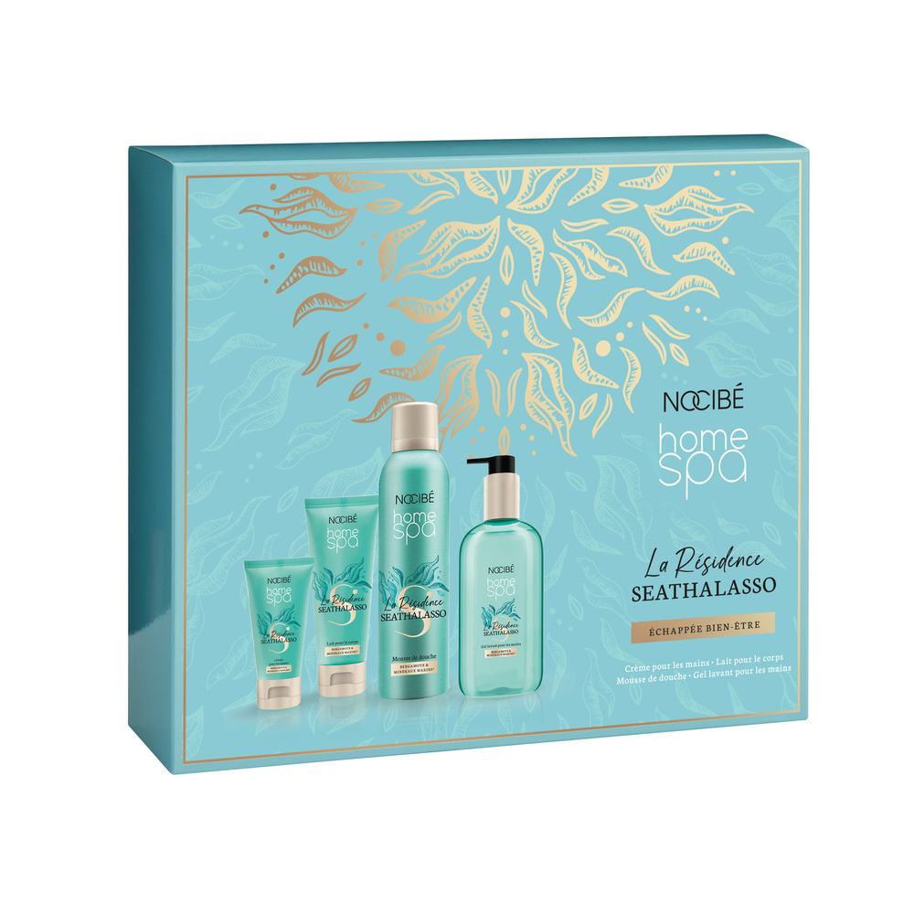 Nocibé Home Spa - Coffret Seathalasso  Echappée Bien-être Lait corps, mousse de douche, crème mains & gel lavant mains