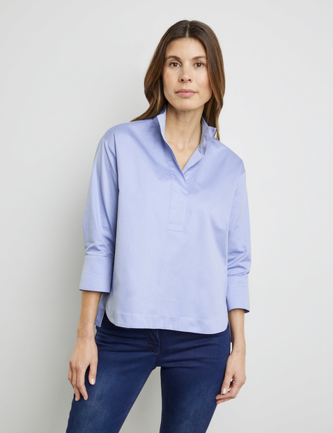 3/4 Arm Bluse mit Quetschfalte