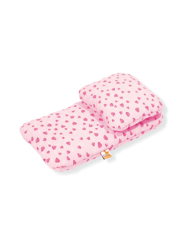 Pinolino 2-tlg. Puppenbettzeug für Puppenwagen 'Herzchen' in rosa günstig kaufen onesize