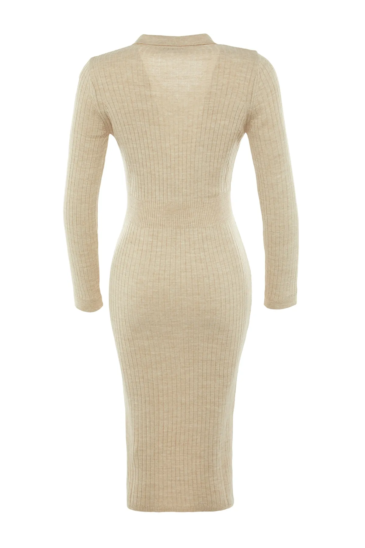 Trendyol Collection  Beige Beige Midi-Strickkleid mit Rollkragen TWOAW22EL1376 Kleid TWOAW22EL1376