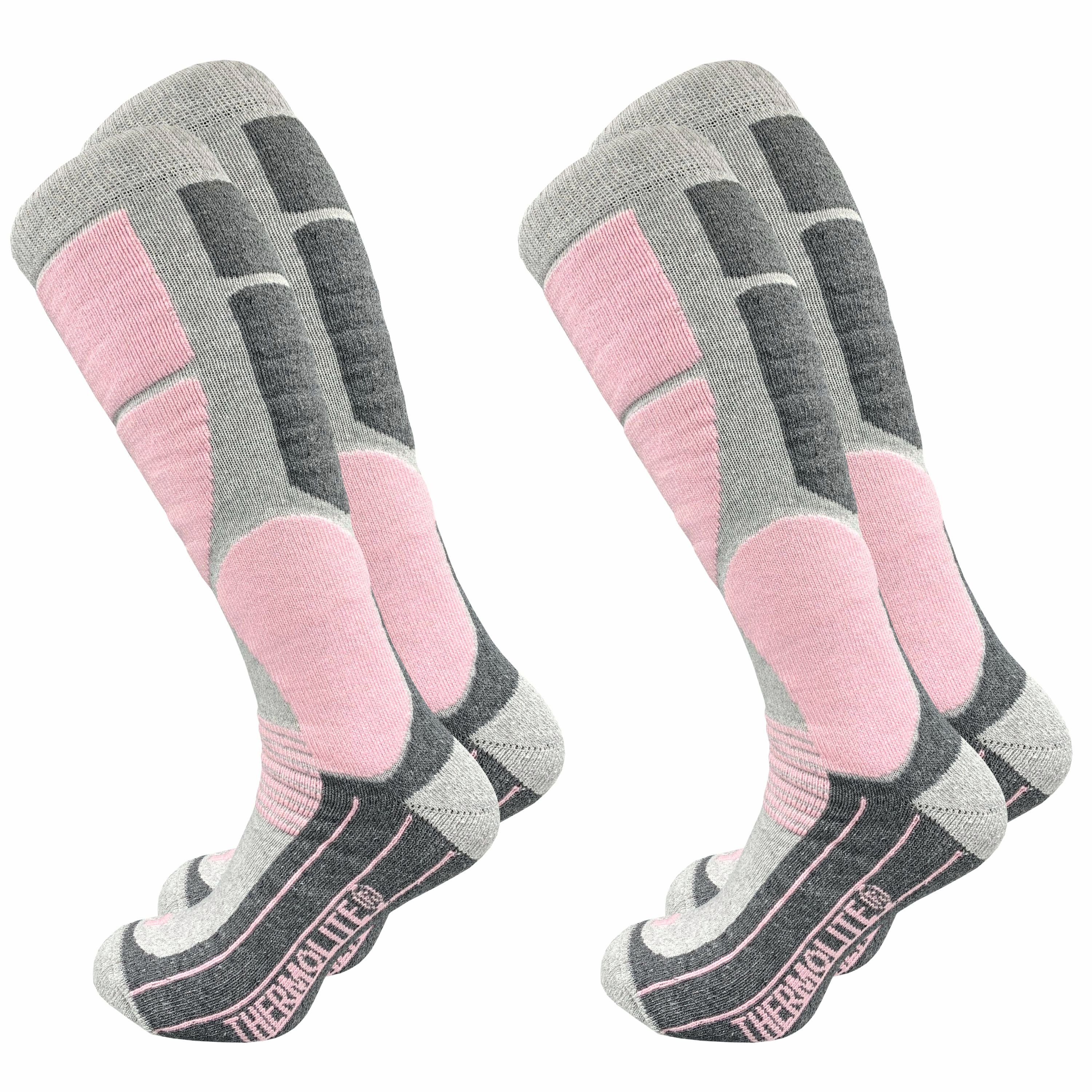 GAWILO Skisocken für Damen mit Spezialpolsterung und wärmender THERMOLITE® Funktion (2 Paar) auch für Snowboard, Trekking oder als Thermosocke geeignet