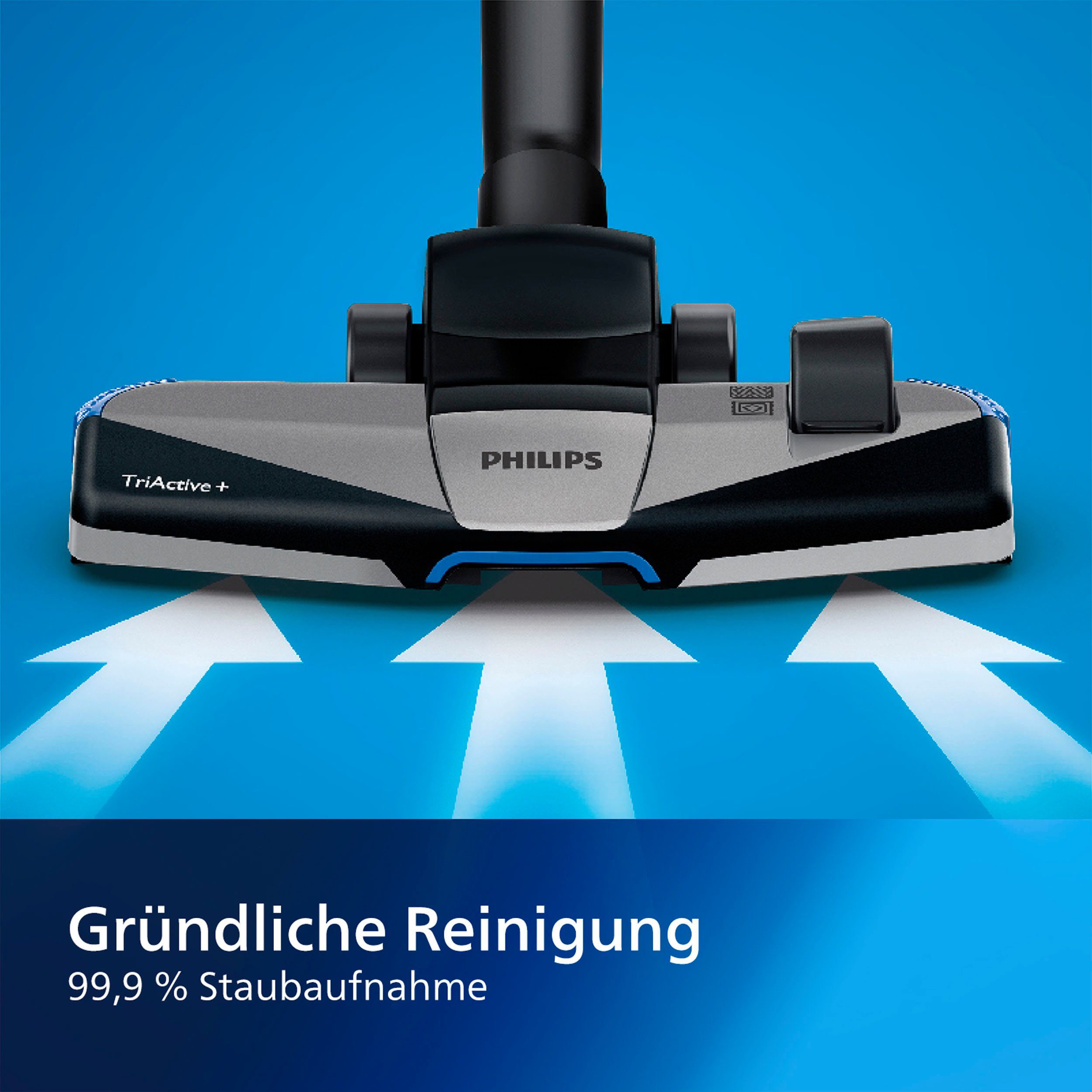 Philips Bodenstaubsauger FC9555/09, 900 W, beutellos, mit 1,5 l Fassungsvermögen und Tri-Active+-Düse