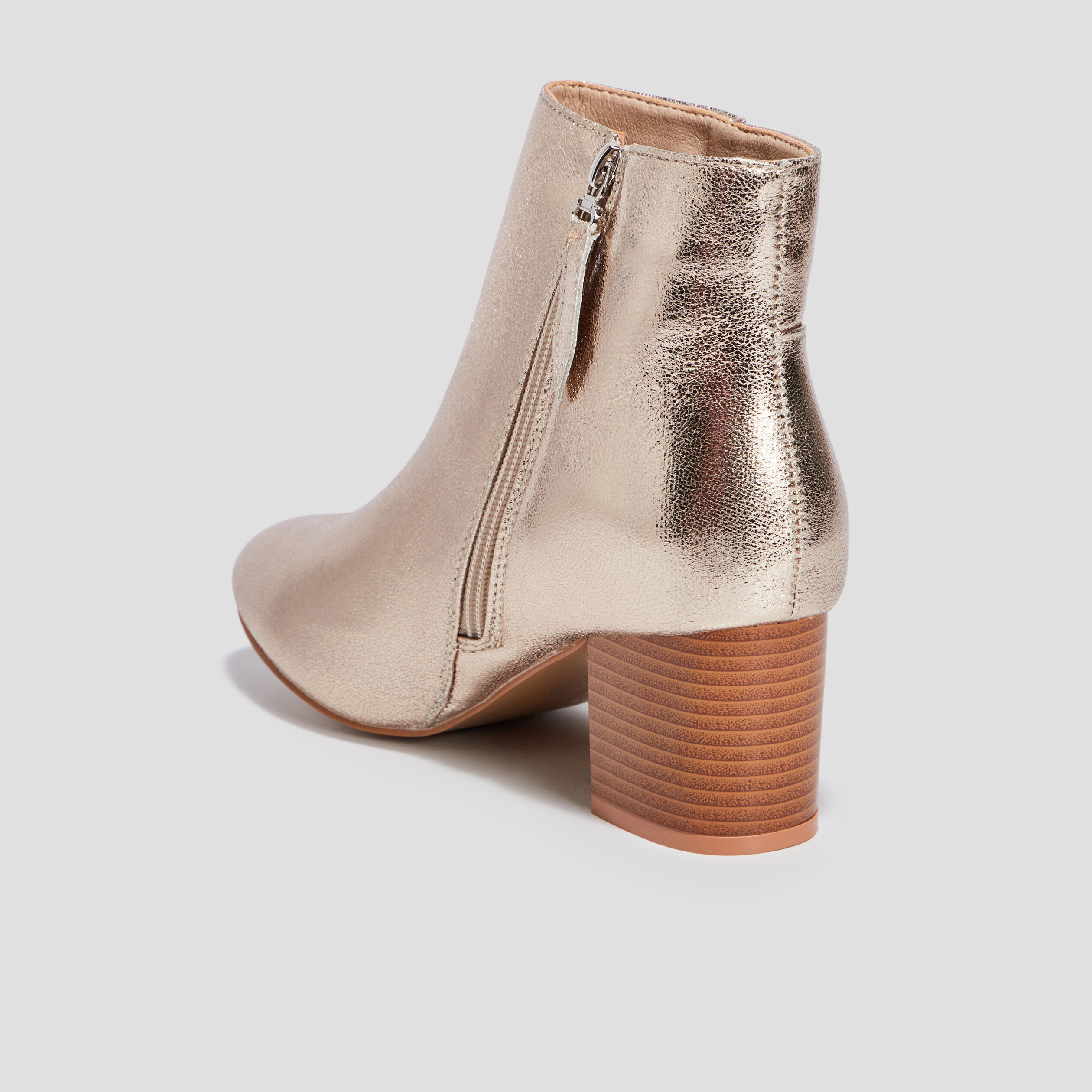 Bottines à talons métallisées jaune or femme | La Halle