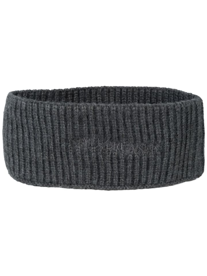 styleBREAKER Strick Stirnband mit Logo in Dunkelgrau meliert günstig kaufen onesize