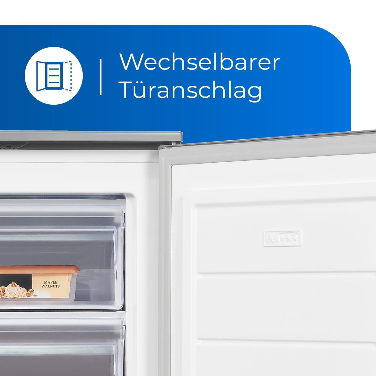 exquisit Gefrierschrank GS1081-040C inoxlook, 85,5 cm hoch, 54,5 cm breit