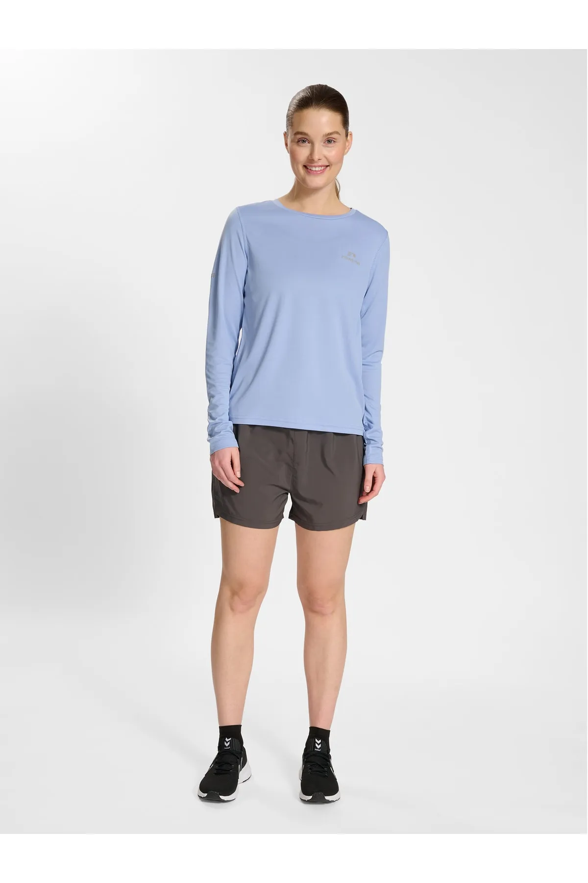 NEWLİNE  Kurze Sporthose - Grau - Mittlerer Bund