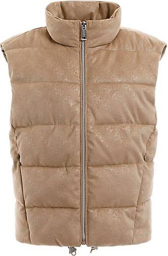 GUESS Damen Steppweste aus Kunstleder JOLE SUEDE PUFFER VEST