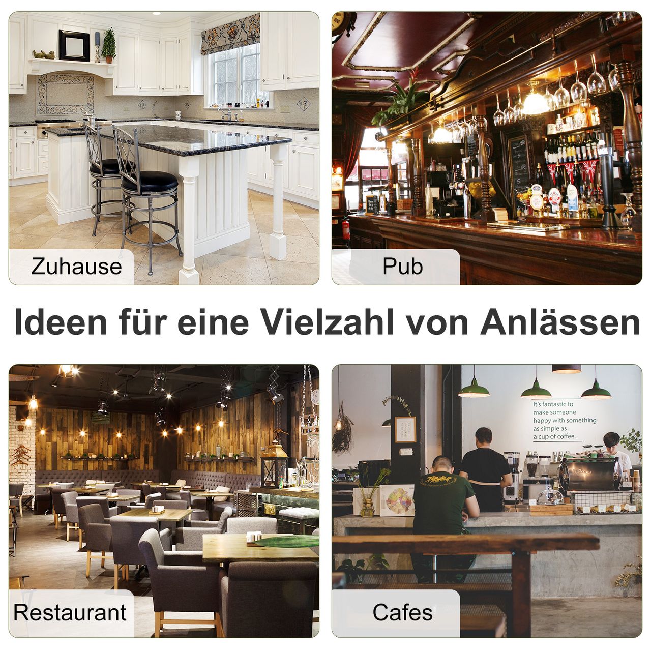 HOMCOM 2er-Set Barhocker Barstuhl Bistrohocker Esszimmerstuhl mit Fußstütze PU