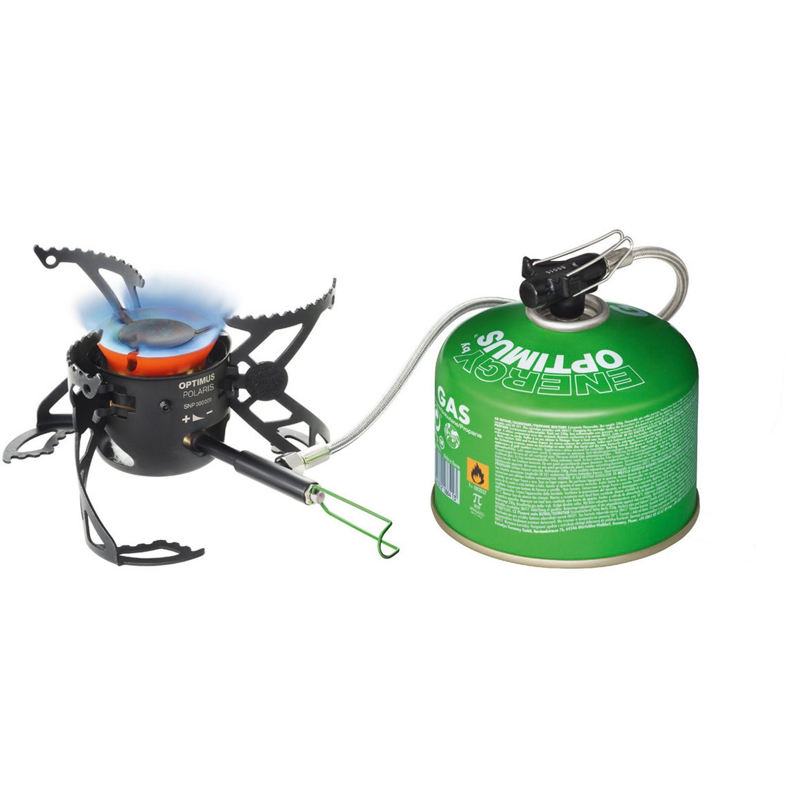 OPTIMUS Gaskocher Camping Gaskocher Polaris Optifuel, Benzin Kocher Outdoor Faltbar 4200 W