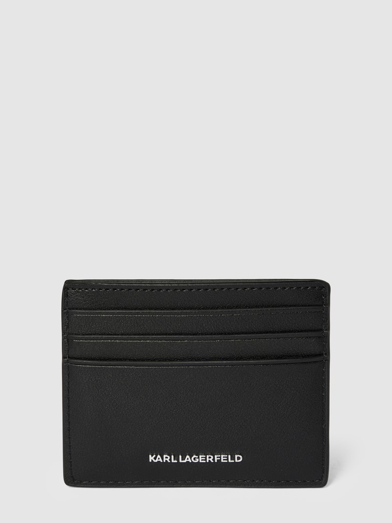 Kartenetui mit Motiv-Print in schwarz