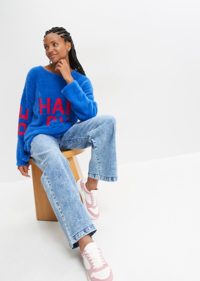 Hairy Strickpullover mit Wording