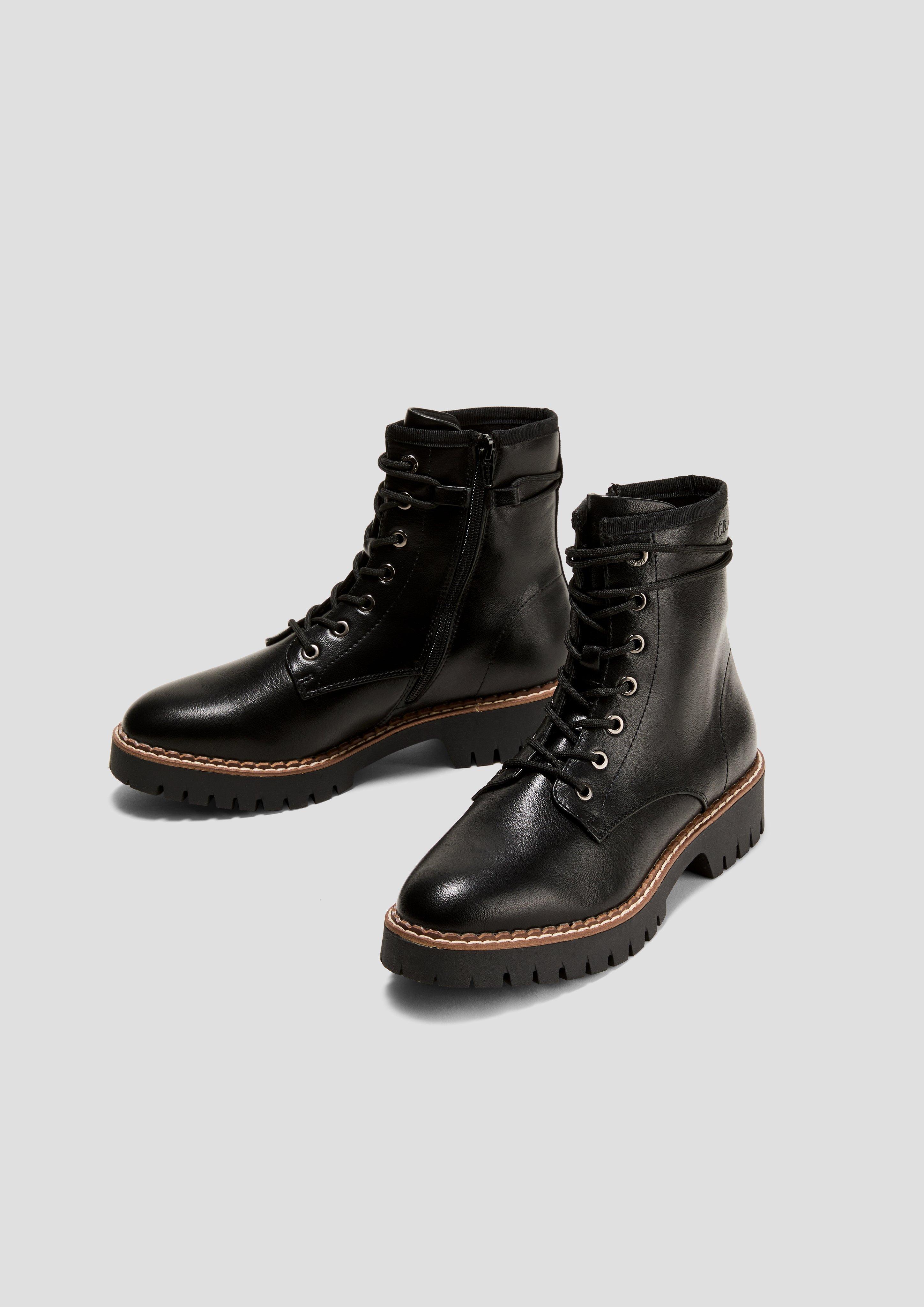 Schnürstiefel in Leder-Optik  6008284-001