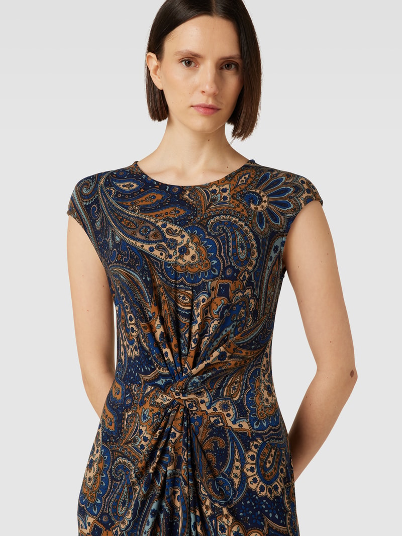 Midikleid mit Allover-Muster Modell 'BREGILLY' in marineblau