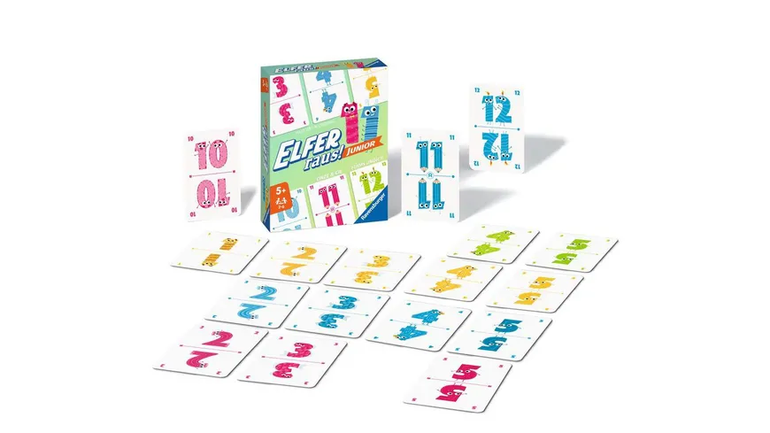Ravensburger Spiel - Elfer Raus! Junior - Kartenspiel für Kinder und Erwachsene, Zahlenraum 1-20