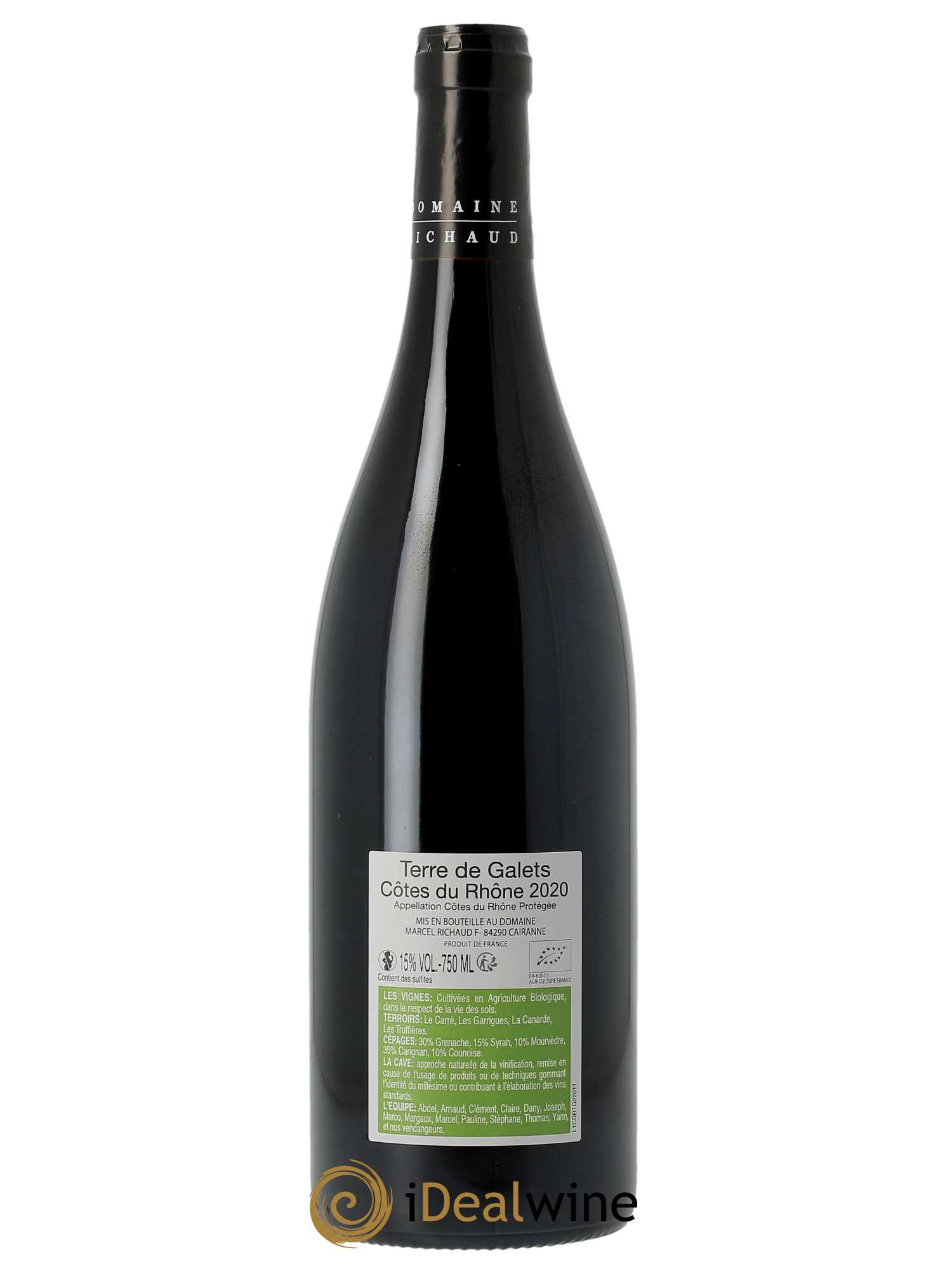 Côtes du Rhône Terre de Galets Marcel Richaud  2020 - Lot de 1 Bouteille