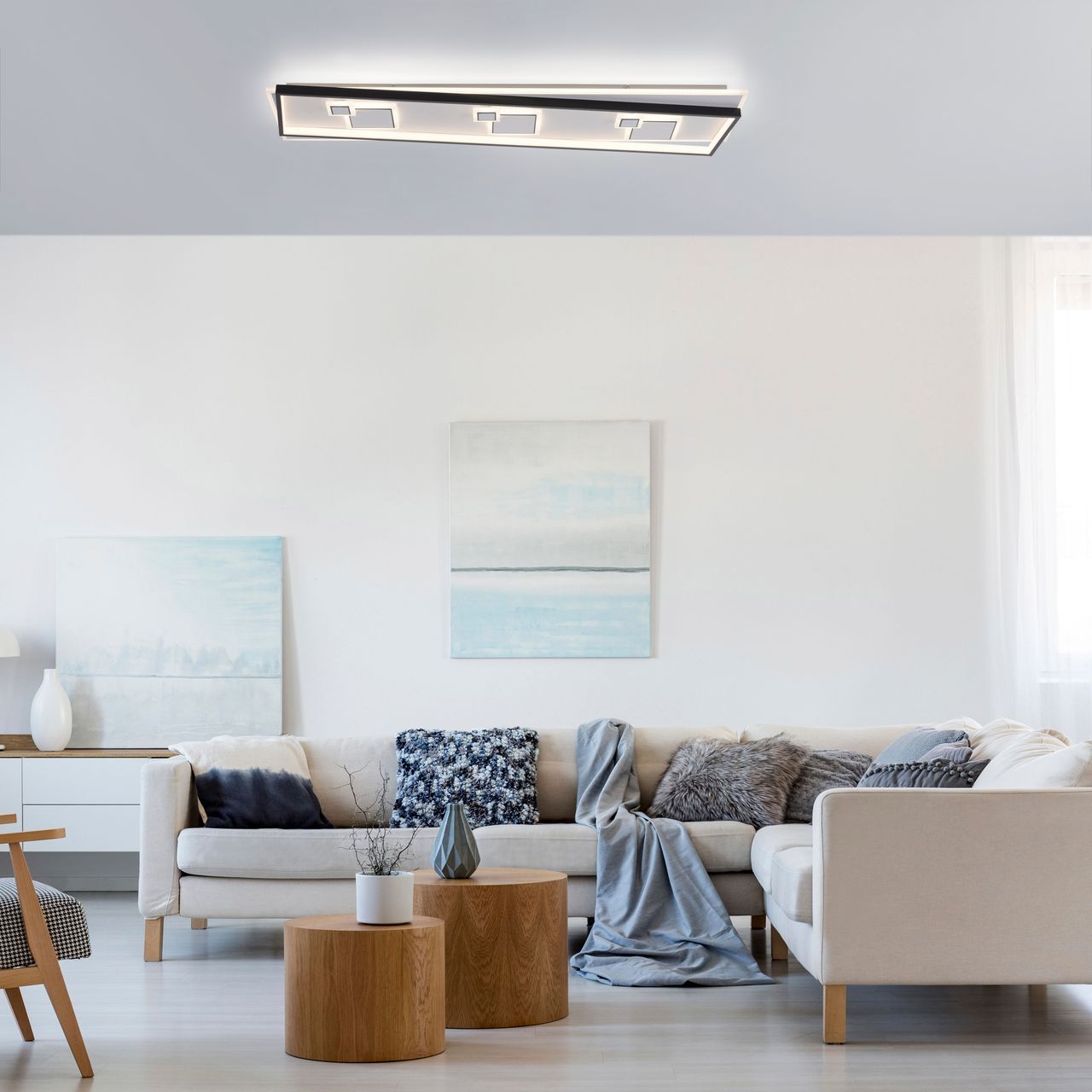 Paul Neuhaus LED Deckenleuchte MAILAK, 1x LED-Board/24Watt   1x LED-Board/12Watt, Weiss