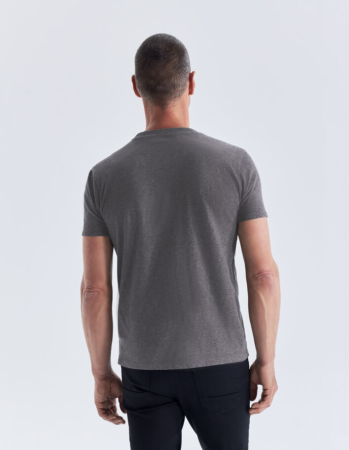 T-shirt gris upcyclé à doupions Homme