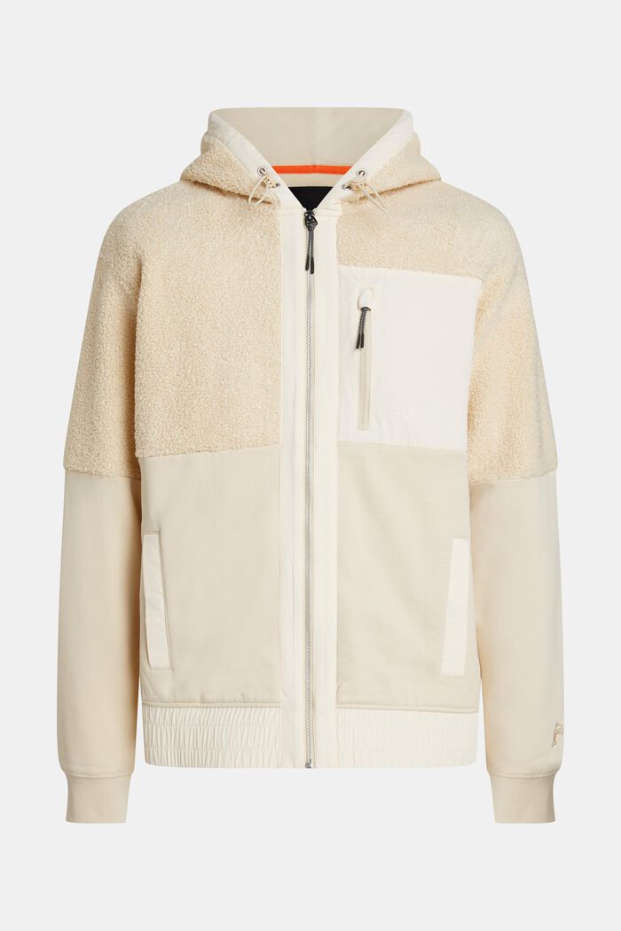 Zip-Hoodie aus Materialmix