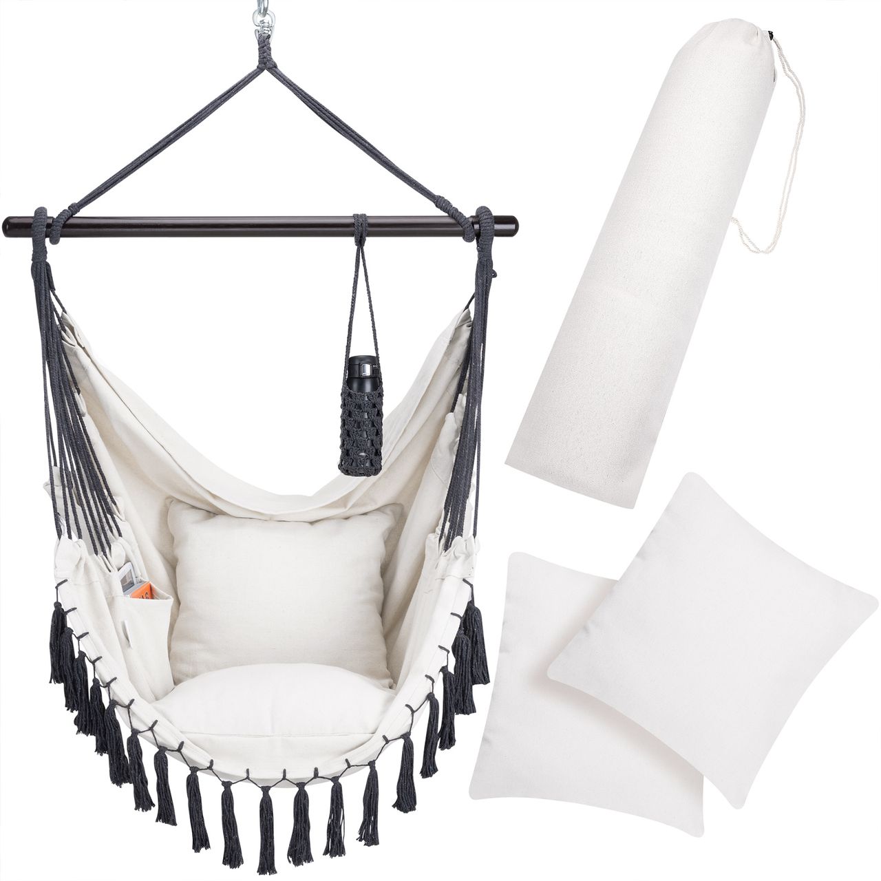 Casaria Detex® Hängesessel Creme 170x100x150cm