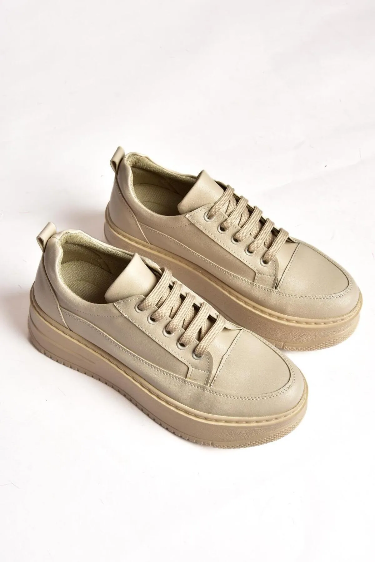 Fox Shoes  P274117509 Beige Sneakers mit hoher Sohle für Damen