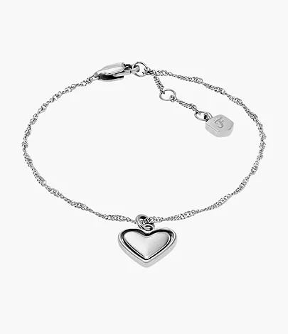 Fossil Gliederarmband Legacy Heart drehbar Edelstahl
