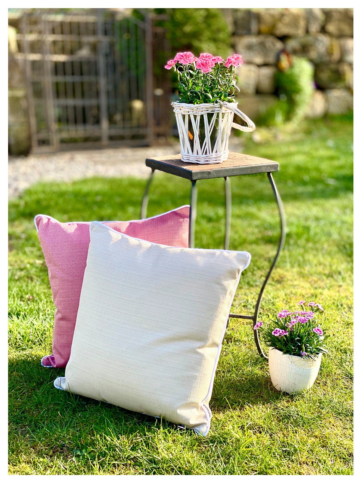 heimtexland Dekokissen Outdoorkissen Gartenmöbel Rückenkissen Sitzkissen, schmutz- und wasserabweisend