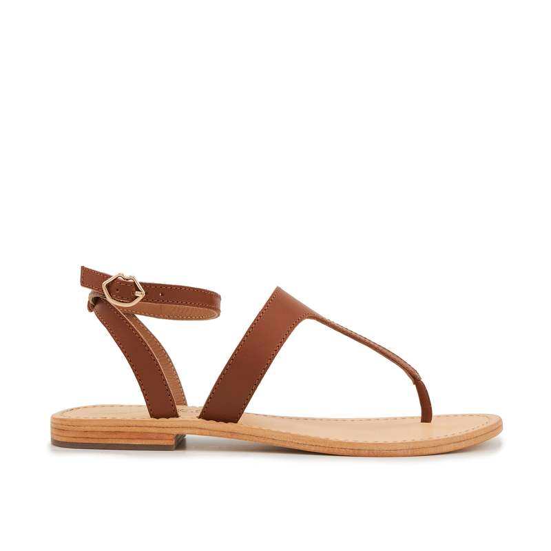 Sandales en cuir Brie Cognac