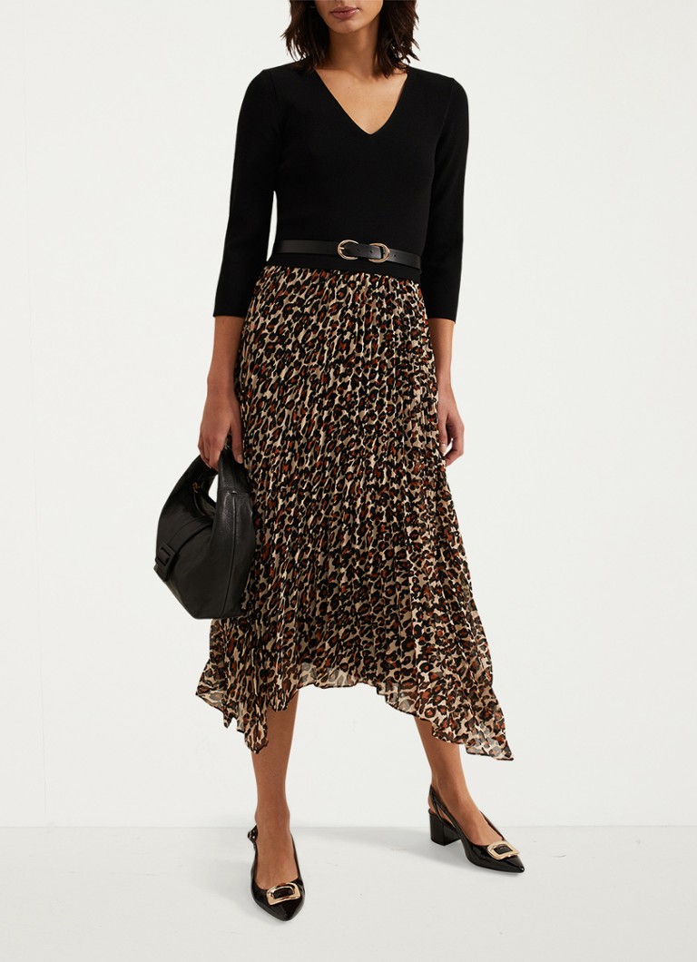 Vestido midi plisado de punto fino Josephine de Phase Eight