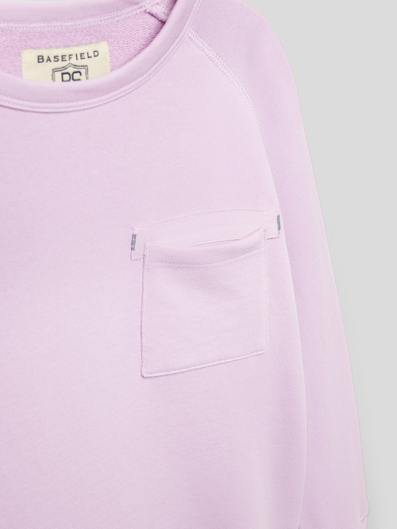 Sweatshirt mit Statement-Patch in flieder