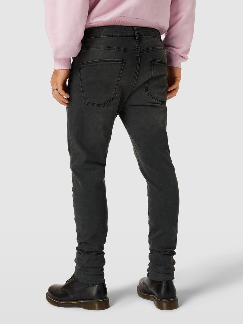 Skinny Fit Jeans im Used-Look in anthrazit