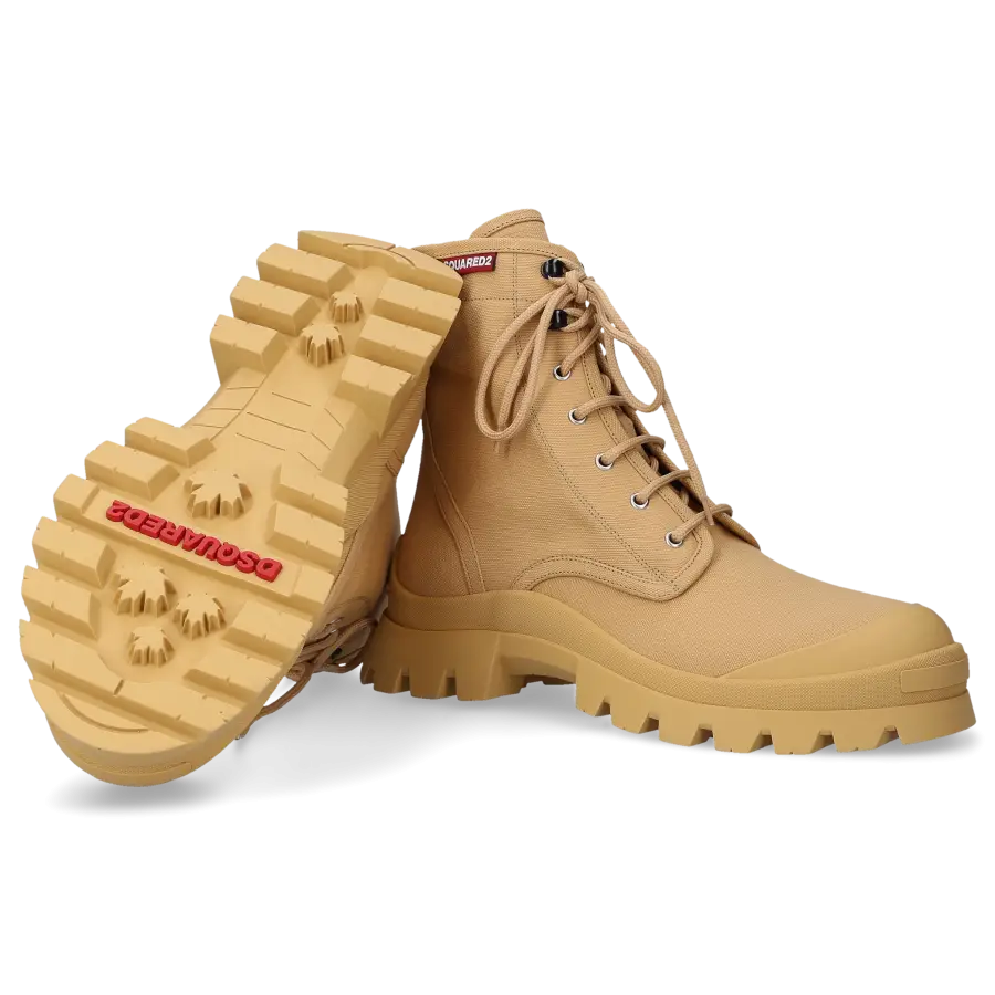 Dsquared2 - Schnürboots TANK COMBAT Canvas - beige