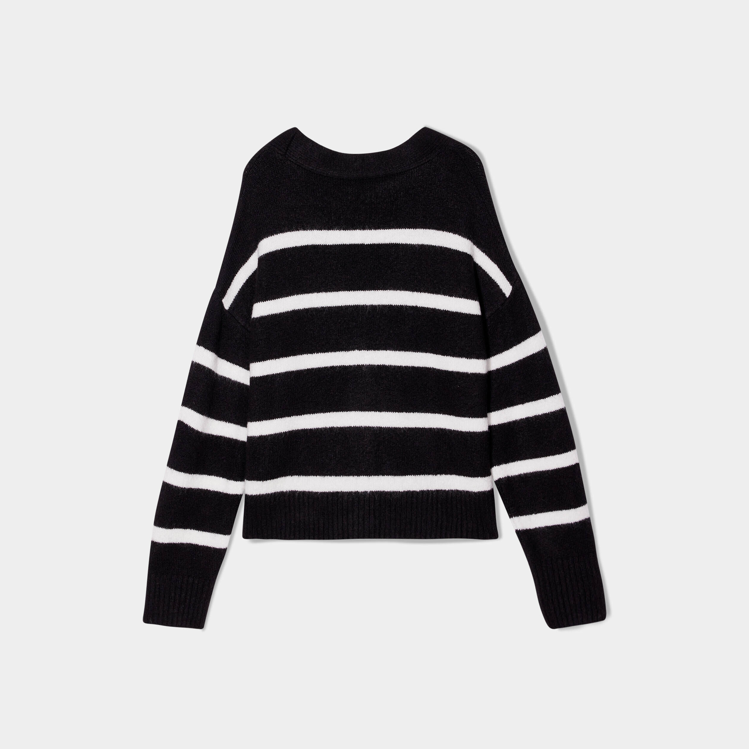 Gilet manches longues col en V noir femme | Cache Cache