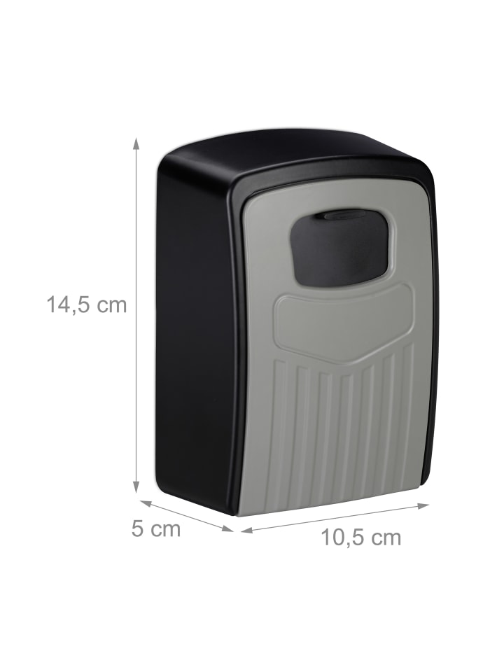 relaxdays Schlüsseltresor in Schwarz/Grau - (B)10,5 x (H)14,5 x (T)5 cm günstig kaufen onesize