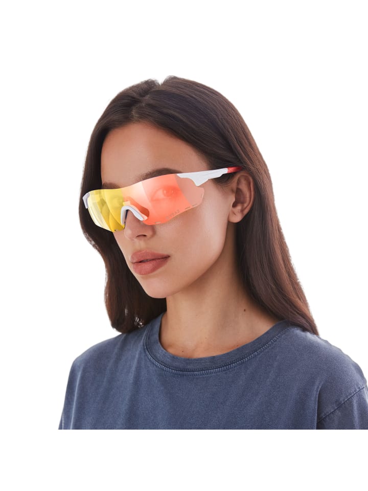 YEAZ SUNELATION Sport-Sonnenbrille weiß/rot in weiß / rot günstig kaufen onesize
