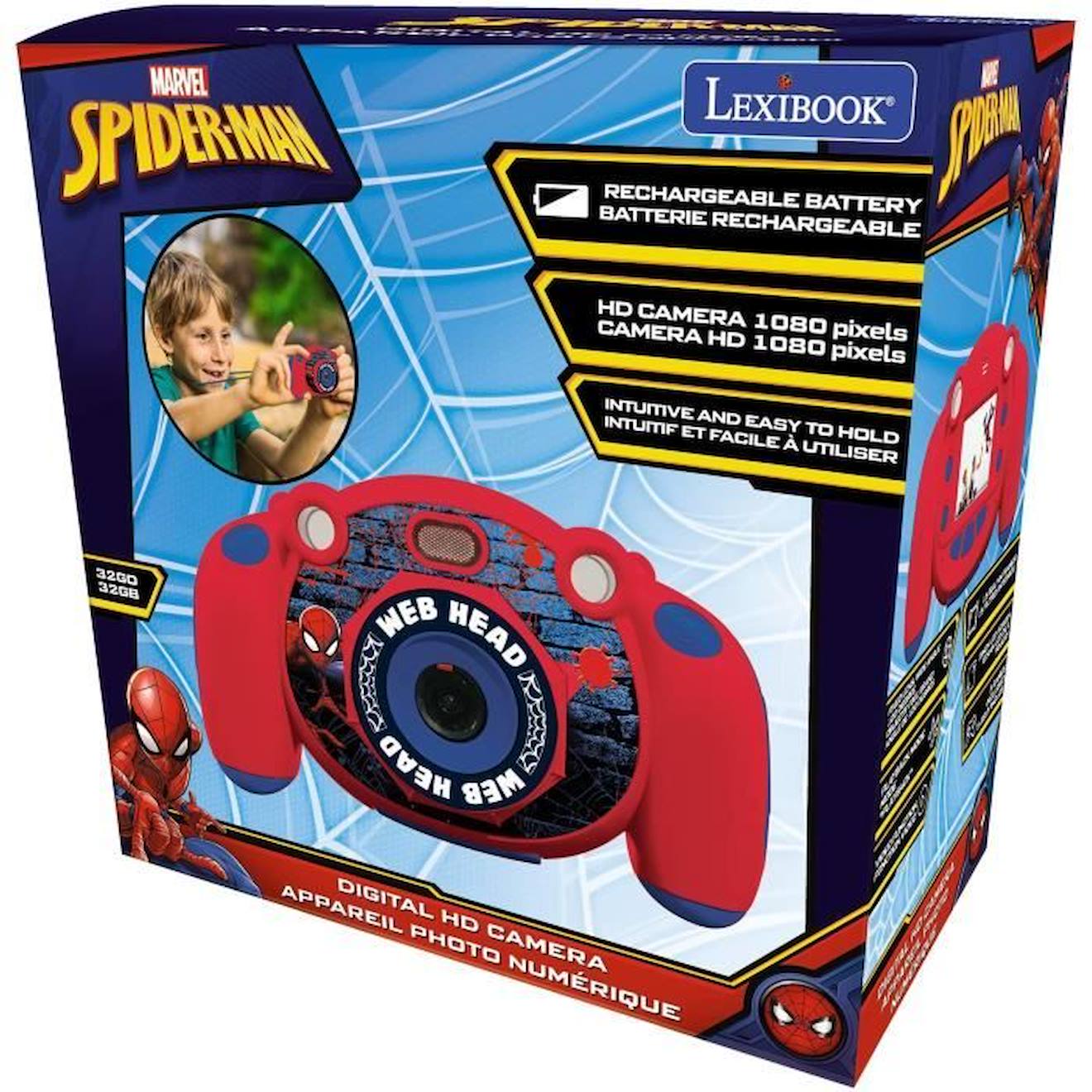 APN enfants Spiderman avec fonction photo et vidéo rouge
