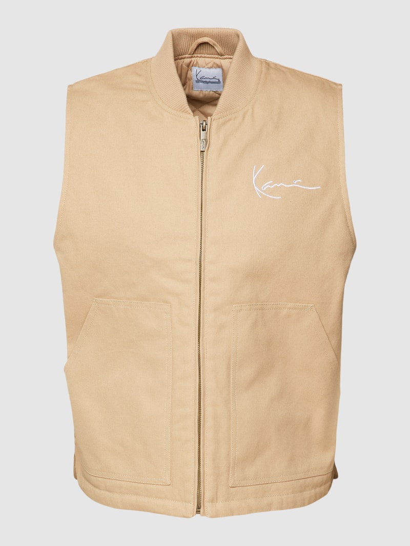 Weste mit Eingrifftaschen in beige
