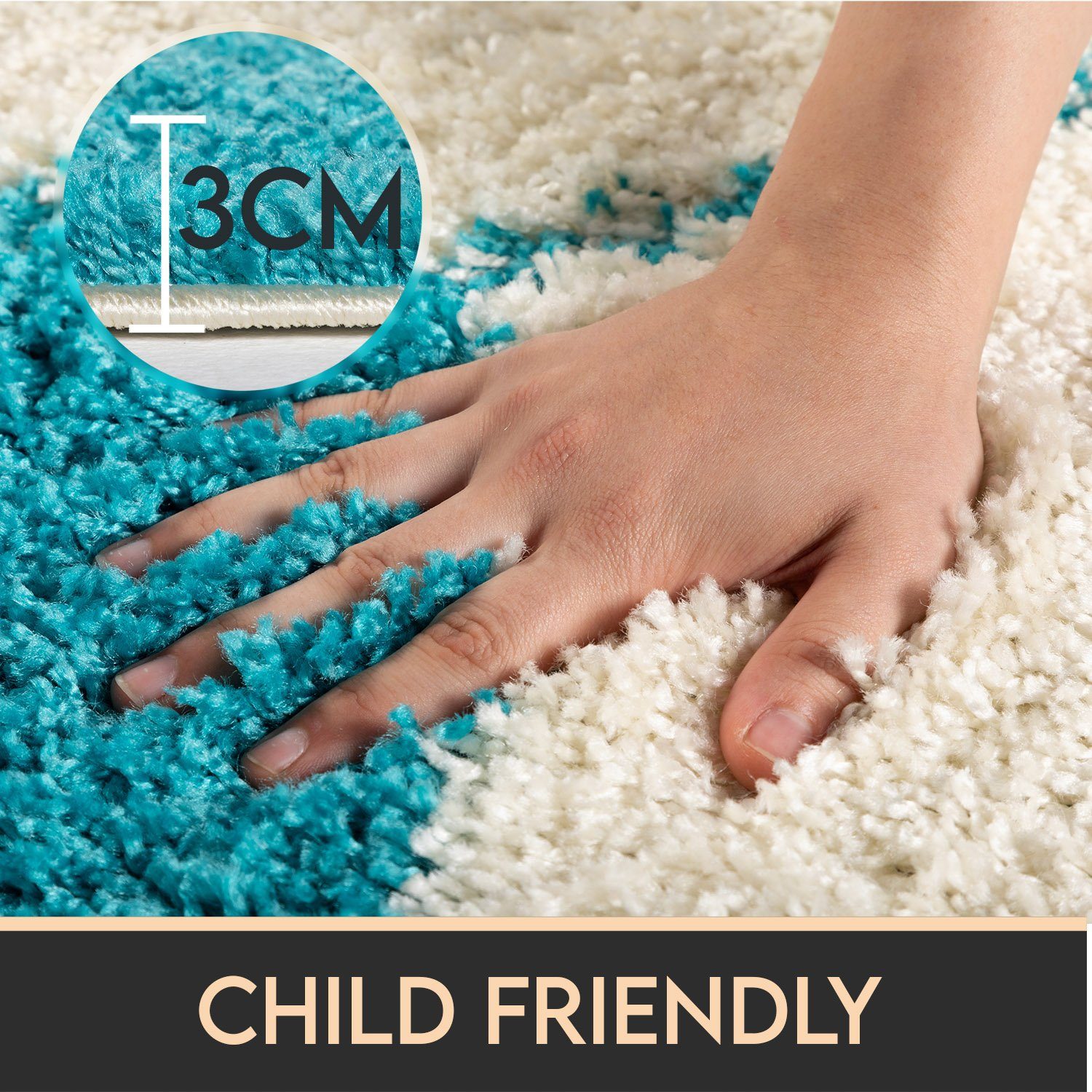 Kinderteppich Fußball-Design, Carpetsale24, Rund, Höhe: 30 mm, Kinder Teppich Fußball-Form Kinderzimmer versch.farben und größen