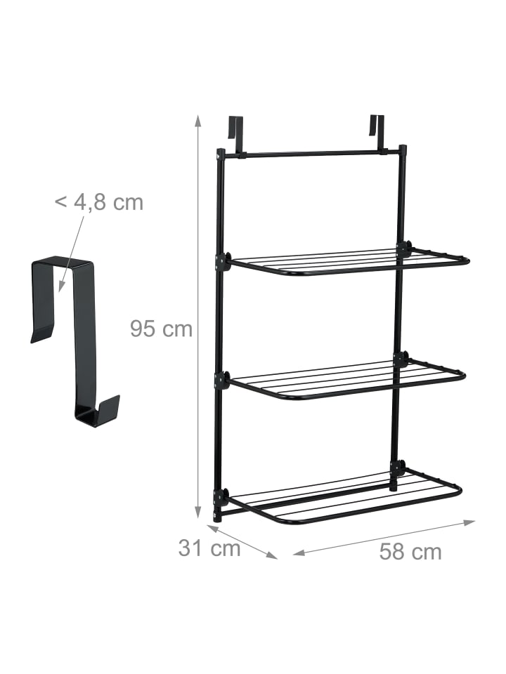 relaxdays Wäscheständer in Schwarz - (B)58 x (H)95 x (T)31 cm günstig kaufen onesize