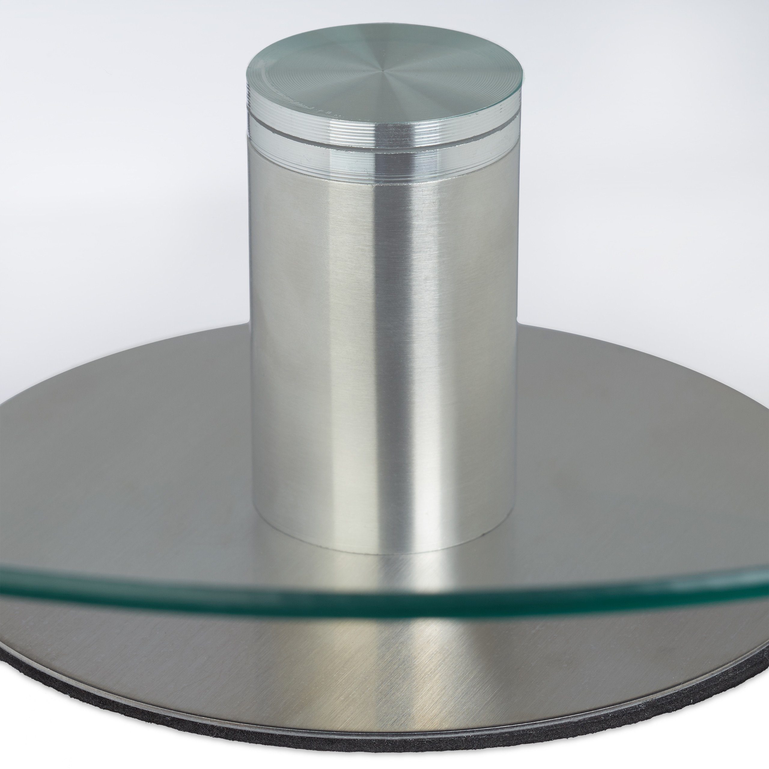relaxdays Tortenplatte Tortenplatte drehbar mit Standfuß, Glas